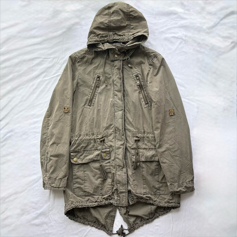 Levi & Strauss Women’s Small Anorak Jacket Olive Green Hooded Outdoor